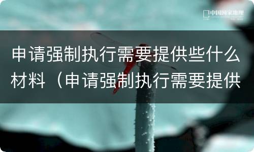 申请强制执行需要提供些什么材料（申请强制执行需要提供些什么材料和手续）