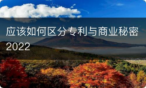 应该如何区分专利与商业秘密2022