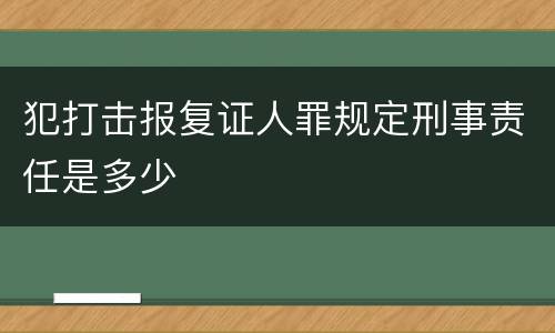 犯打击报复证人罪规定刑事责任是多少