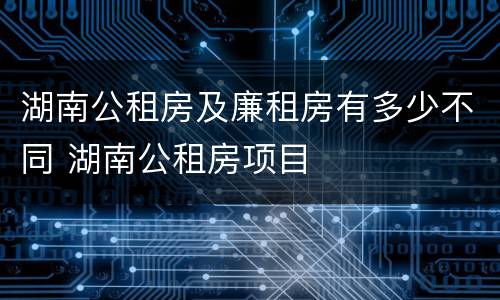 湖南公租房及廉租房有多少不同 湖南公租房项目