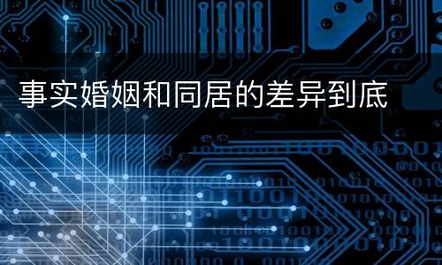事实婚姻和同居的差异到底