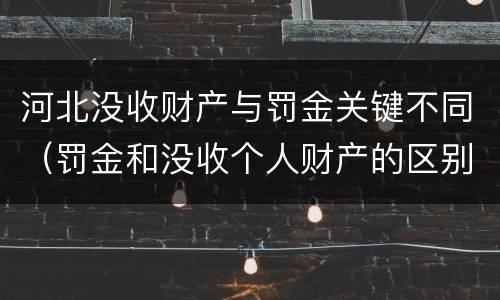河北没收财产与罚金关键不同（罚金和没收个人财产的区别）
