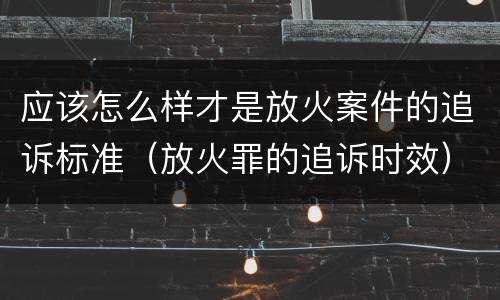 应该怎么样才是放火案件的追诉标准（放火罪的追诉时效）