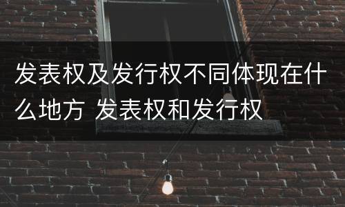 发表权及发行权不同体现在什么地方 发表权和发行权