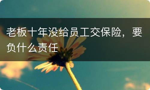 老板十年没给员工交保险，要负什么责任