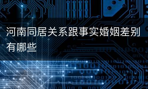河南同居关系跟事实婚姻差别有哪些