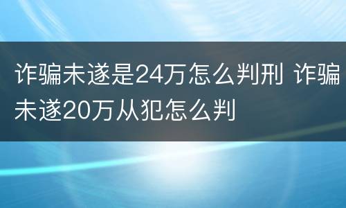 诈骗未遂是24万怎么判刑 诈骗未遂20万从犯怎么判