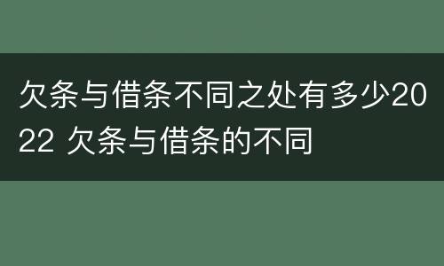 欠条与借条不同之处有多少2022 欠条与借条的不同