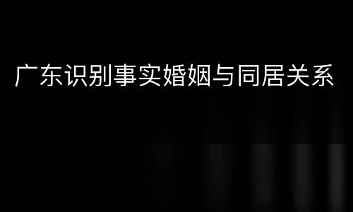 广东识别事实婚姻与同居关系