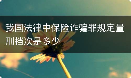 我国法律中保险诈骗罪规定量刑档次是多少