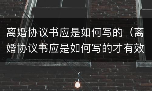 离婚协议书应是如何写的（离婚协议书应是如何写的才有效）
