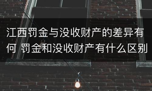 江西罚金与没收财产的差异有何 罚金和没收财产有什么区别