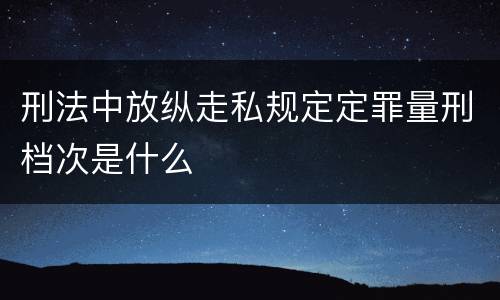 刑法中放纵走私规定定罪量刑档次是什么