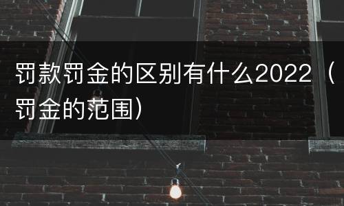 罚款罚金的区别有什么2022（罚金的范围）