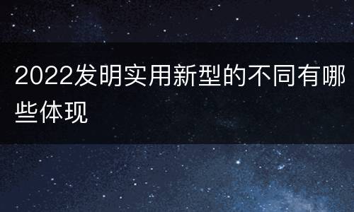 2022发明实用新型的不同有哪些体现