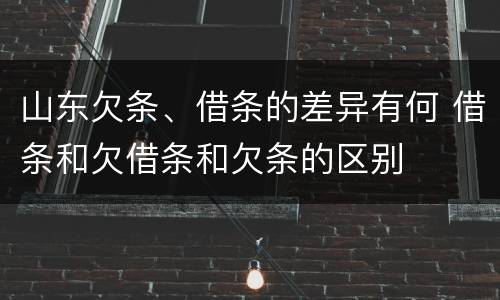 山东欠条、借条的差异有何 借条和欠借条和欠条的区别