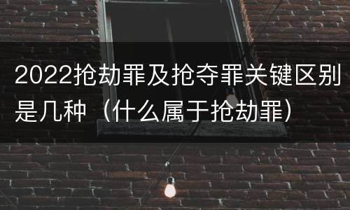 2022抢劫罪及抢夺罪关键区别是几种（什么属于抢劫罪）