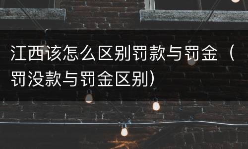 江西该怎么区别罚款与罚金（罚没款与罚金区别）