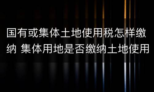 国有或集体土地使用税怎样缴纳 集体用地是否缴纳土地使用税