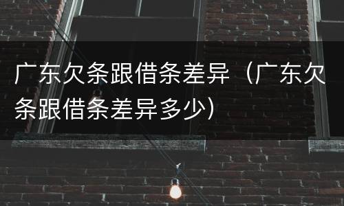 广东欠条跟借条差异（广东欠条跟借条差异多少）