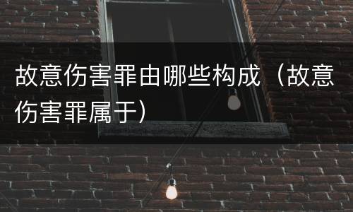 故意伤害罪由哪些构成（故意伤害罪属于）