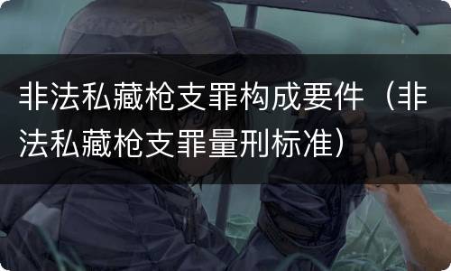 非法私藏枪支罪构成要件（非法私藏枪支罪量刑标准）