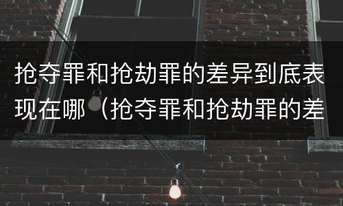 抢夺罪和抢劫罪的差异到底表现在哪（抢夺罪和抢劫罪的差异到底表现在哪些方面）