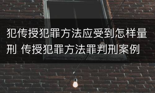 犯传授犯罪方法应受到怎样量刑 传授犯罪方法罪判刑案例