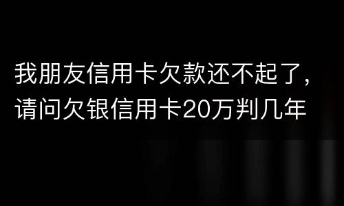 我朋友信用卡欠款还不起了，请问欠银信用卡20万判几年