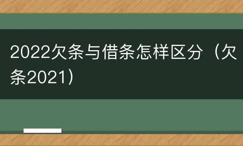 2022欠条与借条怎样区分（欠条2021）