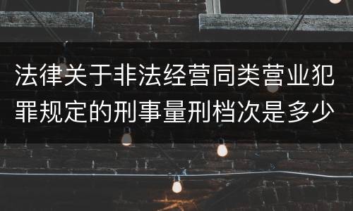 法律关于非法经营同类营业犯罪规定的刑事量刑档次是多少