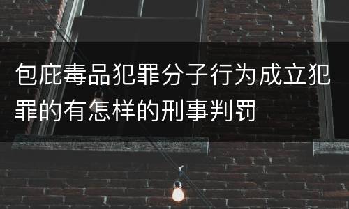 包庇毒品犯罪分子行为成立犯罪的有怎样的刑事判罚