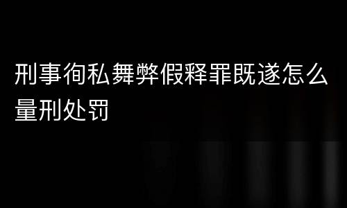 刑事徇私舞弊假释罪既遂怎么量刑处罚