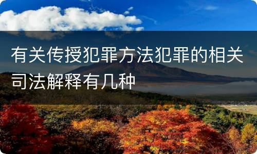 有关传授犯罪方法犯罪的相关司法解释有几种