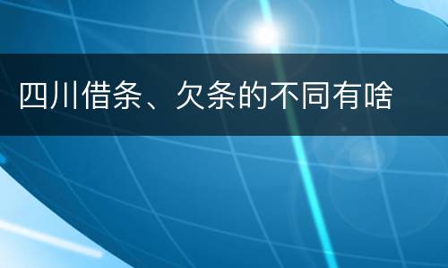 四川借条、欠条的不同有啥