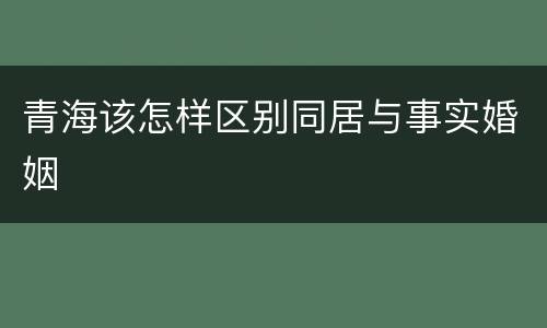 青海该怎样区别同居与事实婚姻