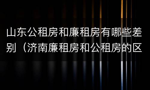 山东公租房和廉租房有哪些差别（济南廉租房和公租房的区别）