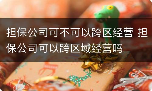 担保公司可不可以跨区经营 担保公司可以跨区域经营吗