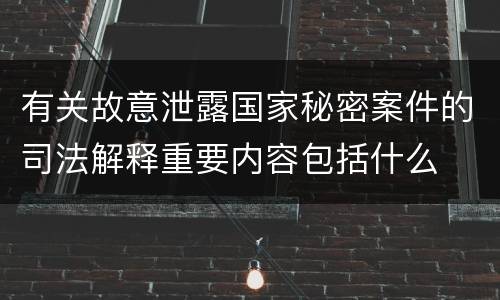 有关故意泄露国家秘密案件的司法解释重要内容包括什么