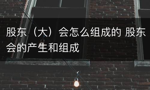 股东（大）会怎么组成的 股东会的产生和组成