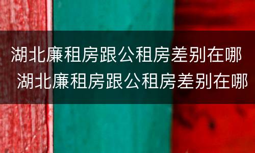 湖北廉租房跟公租房差别在哪 湖北廉租房跟公租房差别在哪里