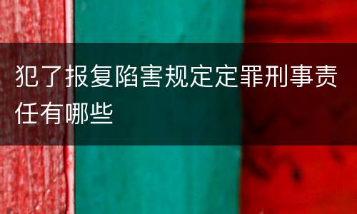 犯了报复陷害规定定罪刑事责任有哪些