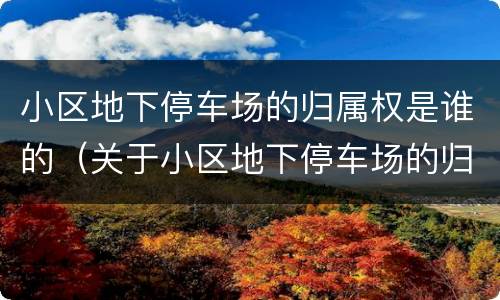 小区地下停车场的归属权是谁的（关于小区地下停车场的归属权）