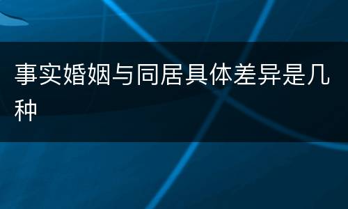 事实婚姻与同居具体差异是几种