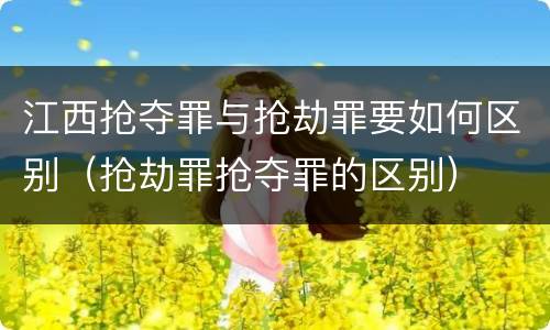 江西抢夺罪与抢劫罪要如何区别（抢劫罪抢夺罪的区别）