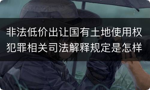 非法低价出让国有土地使用权犯罪相关司法解释规定是怎样的