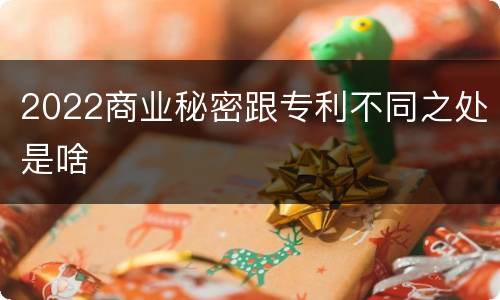 2022商业秘密跟专利不同之处是啥