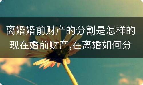 离婚婚前财产的分割是怎样的 现在婚前财产,在离婚如何分