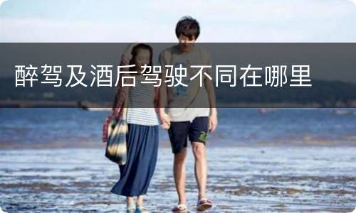 醉驾及酒后驾驶不同在哪里