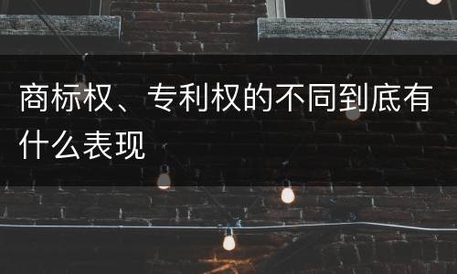 商标权、专利权的不同到底有什么表现